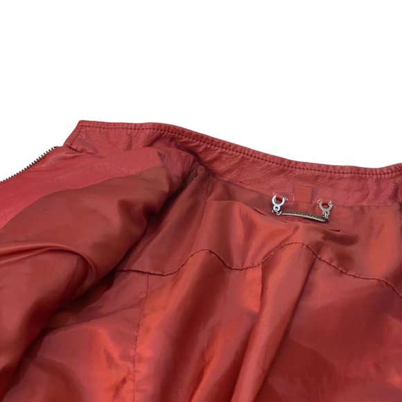 Jou Jou Faux Leather Burgundy Lined Zipper Front Closure - Picture 8 of 13